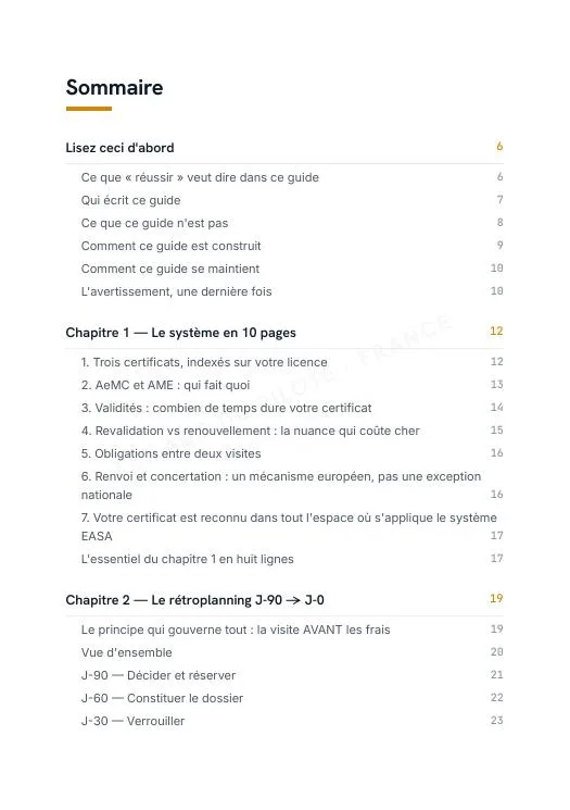 Sommaire complet du guide, chapitre par chapitre